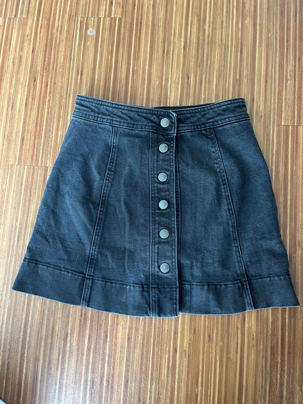 Madewell black denim skirt
